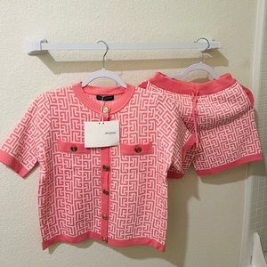 Knitted Cardigan and Shorts